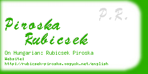 piroska rubicsek business card